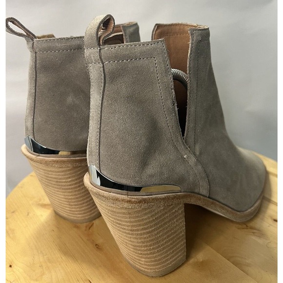 Jeffrey Campbell Cromwell Western Ankle Boots Beige Suede Square Toe Women's 11 - Picture 6 of 9